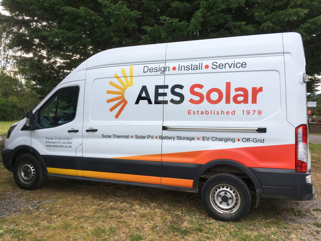 AES Solar new rebranded vans