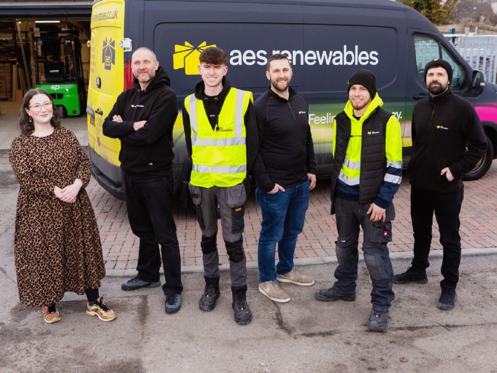 A group of people gather round a van as Scottish Apprenticeship Awards Finalist 2026